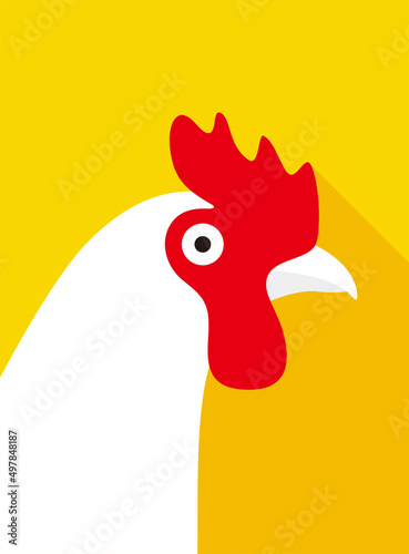 hen face flat icon design, vector illustration
