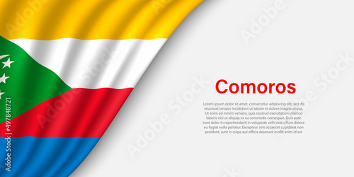 Free Download Wave flag of Comoros on white background. - GFXLoad