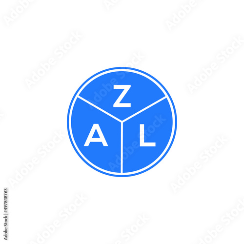 ZAL letter logo design on white background. ZAL  creative circle letter logo concept. ZAL letter design.
 photo