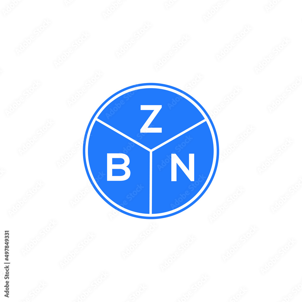 ZBN letter logo design on white background. ZBN creative circle letter logo concept. ZBN letter design. 