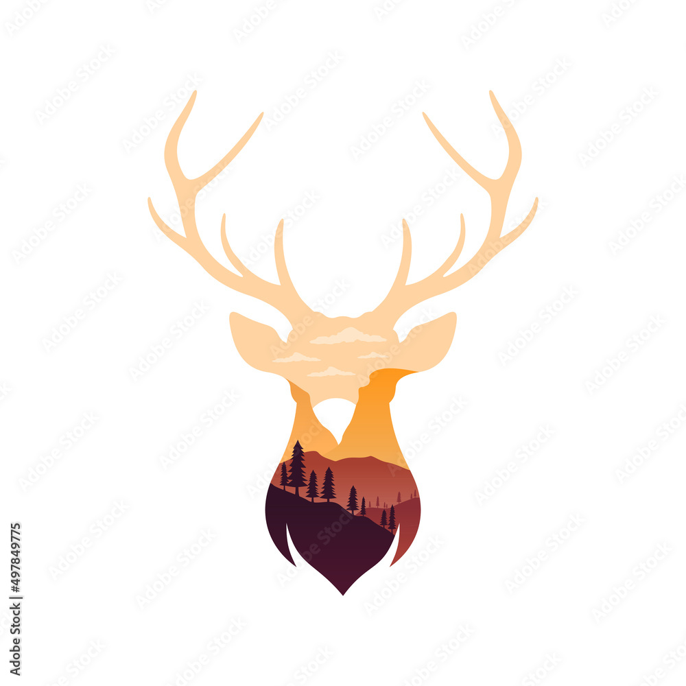 Nature deer logo design Nature deer logo design