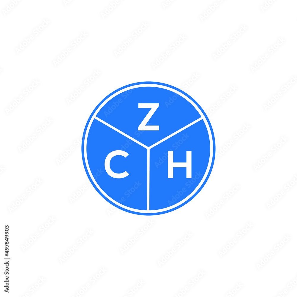 ZCH letter logo design on white background. ZCH  creative circle letter logo concept. ZCH letter design.