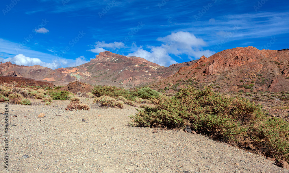 Martian landscapes near the Teide volcano. Tenerife island.