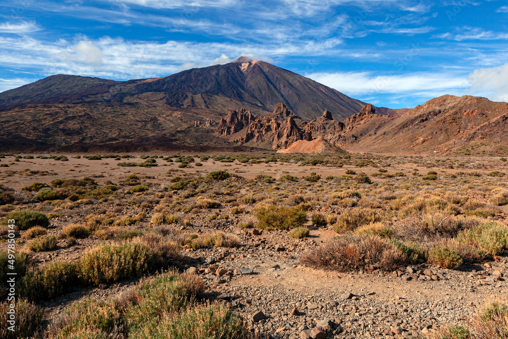 Martian landscapes near the Teide volcano. Tenerife island.