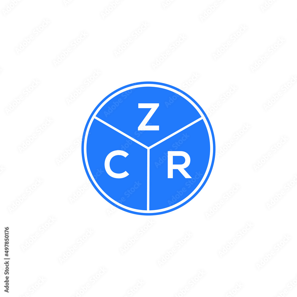ZCR letter logo design on white background. ZCR creative circle letter logo concept. ZCR letter design. ZCR letter logo design on white background. ZCR creative circle letter logo concept. ZCR letter design.