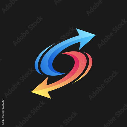 HVAC arrow logo design