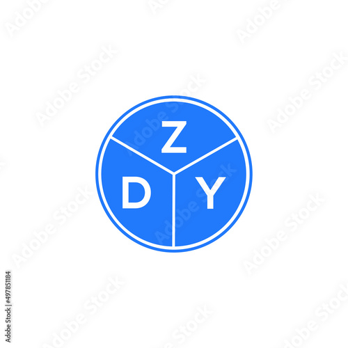 ZDY letter logo design on white background. ZDY  creative circle letter logo concept. ZDY letter design.