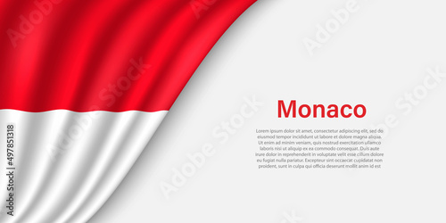 Free Download Wave flag of Monaco on white background. - GFXLoad