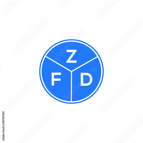 ZFD letter logo design on white background. ZFD creative circle letter logo concept. ZFD letter design.