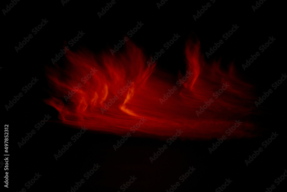 1 Fire red cloud isolated in black sky. Burning flame from hell. 1 Fire red cloud isolated in black sky. Burning flame from hell.