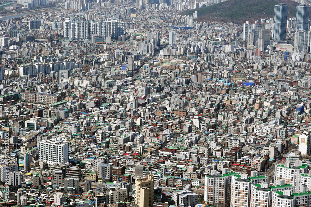 Panoramic view from mountain to the capital of Korea, Seoul Panoramic view from mountain to the capital of Korea, Seoul