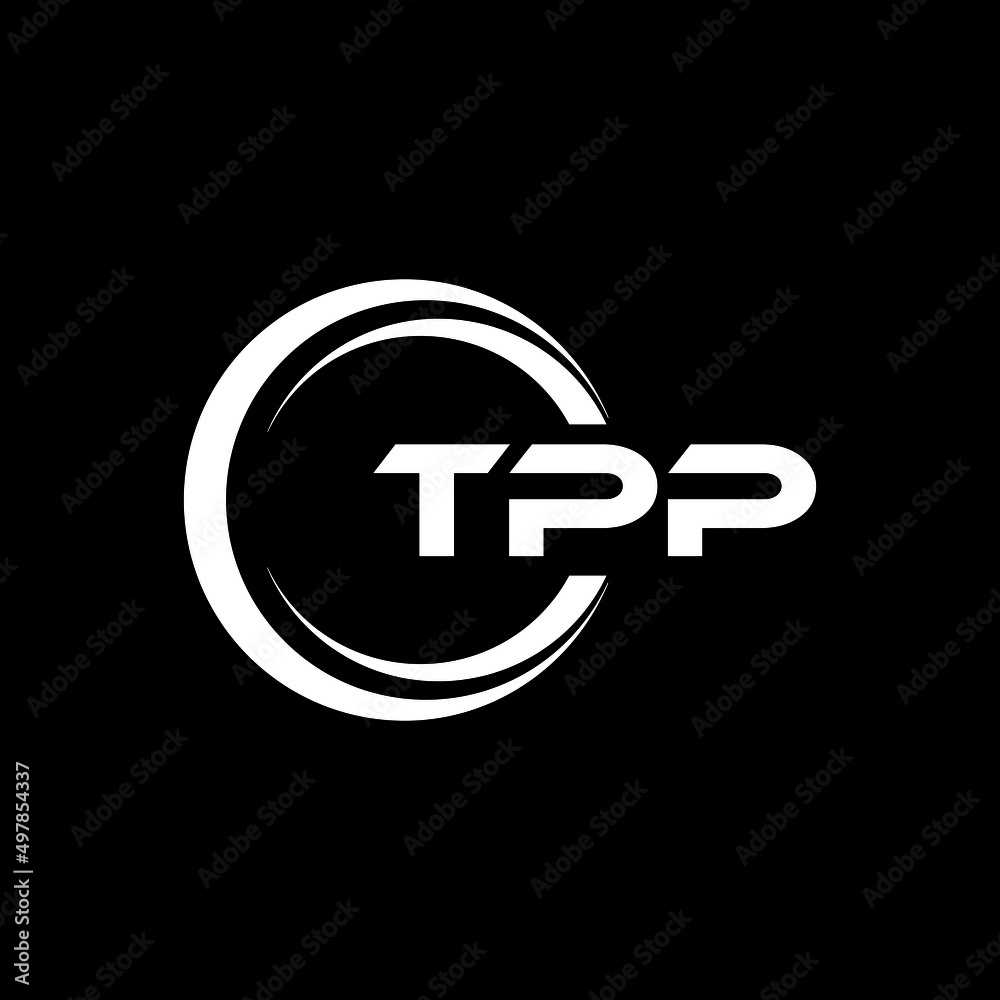 TPP letter logo design with black background in illustrator, vector ...