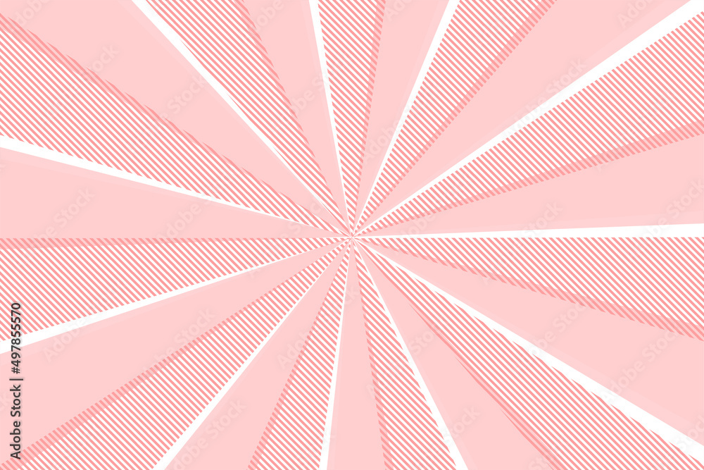 Obraz premium ストライプと放射線パステル背景 Radial abstract background ray with stripe patterns