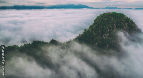 fog over the mountain,GUNUNG SILIPAT ,Betong district Thailand photo