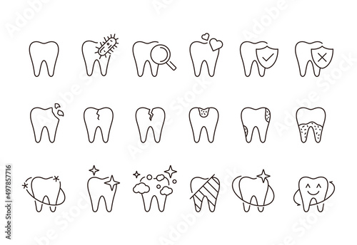 Tooth icons, vector illustration