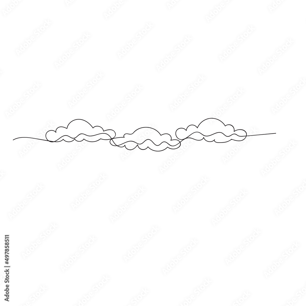 image of clouds in the sky illustration icon vector continuous line drawing image of clouds in the sky illustration icon vector continuous line drawing