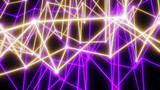 Abstract technology background with neon glowing lines on black, purple white striped sci fi  3D render background.
