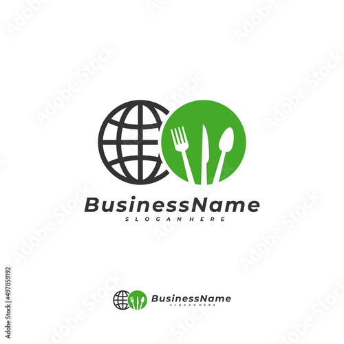 World Food logo vector template, Creative World logo design concepts