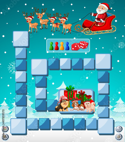Counting game template in Christmas theme