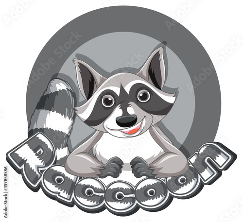 Font design for raccoon in gray