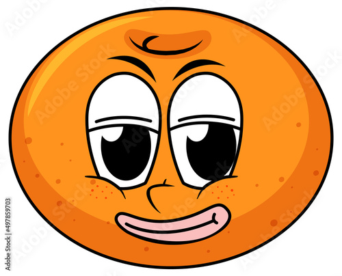Orange with happy face