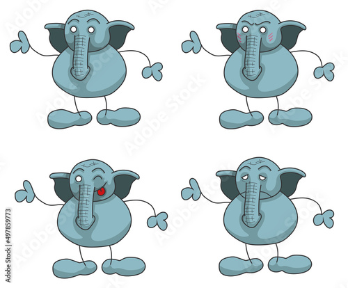 Eléphant avec diverses expressions photo