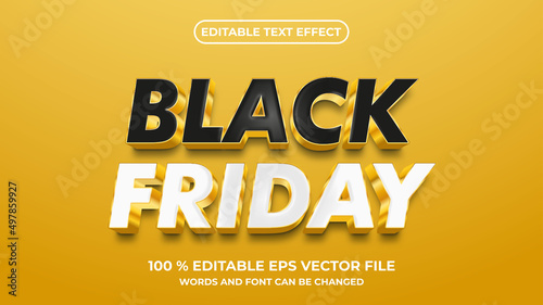 Editable text effect luxury black friday sale style