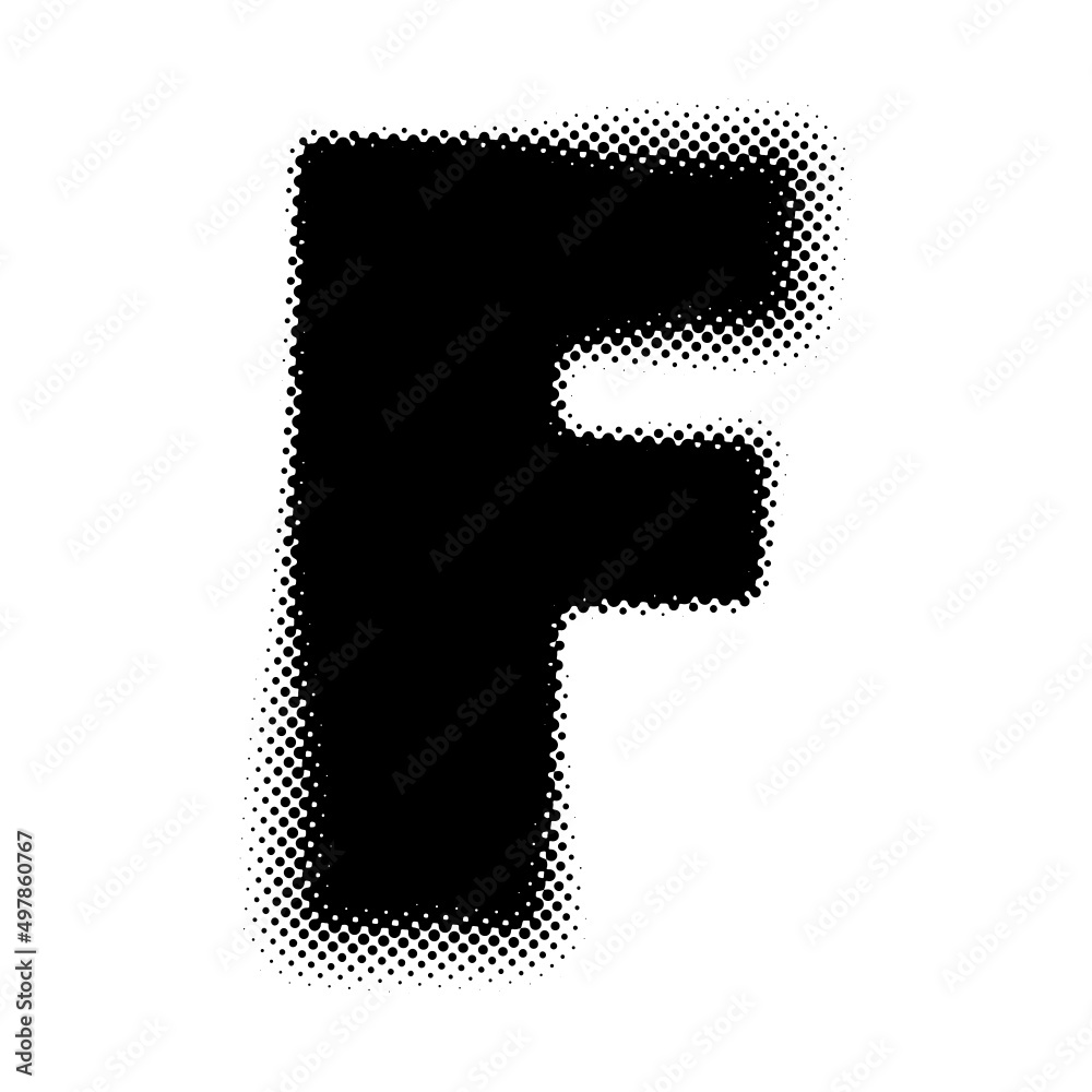 Halftone theme alphabet letter F Halftone theme alphabet letter F