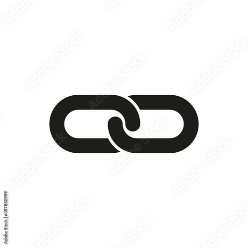 Isolated link icon. Chain. Simple flat vector illustration on a white background