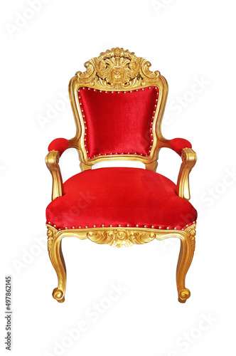 classical carved red wooden chair