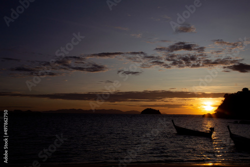  sunrise at Koh Lipe Thailand.at noise out focus