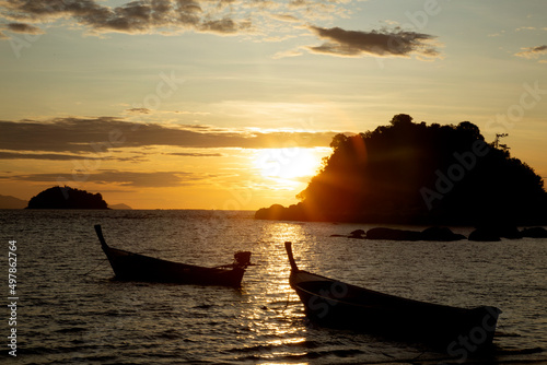  sunrise at Koh Lipe Thailand.at noise out focus