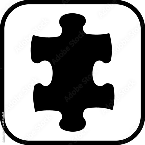 Jigsaw puzzle piece vector icon isolated photo