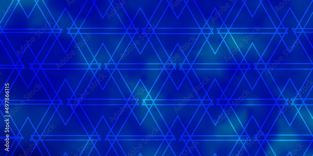 Fototapeta premium Light BLUE vector texture with lines, triangles.