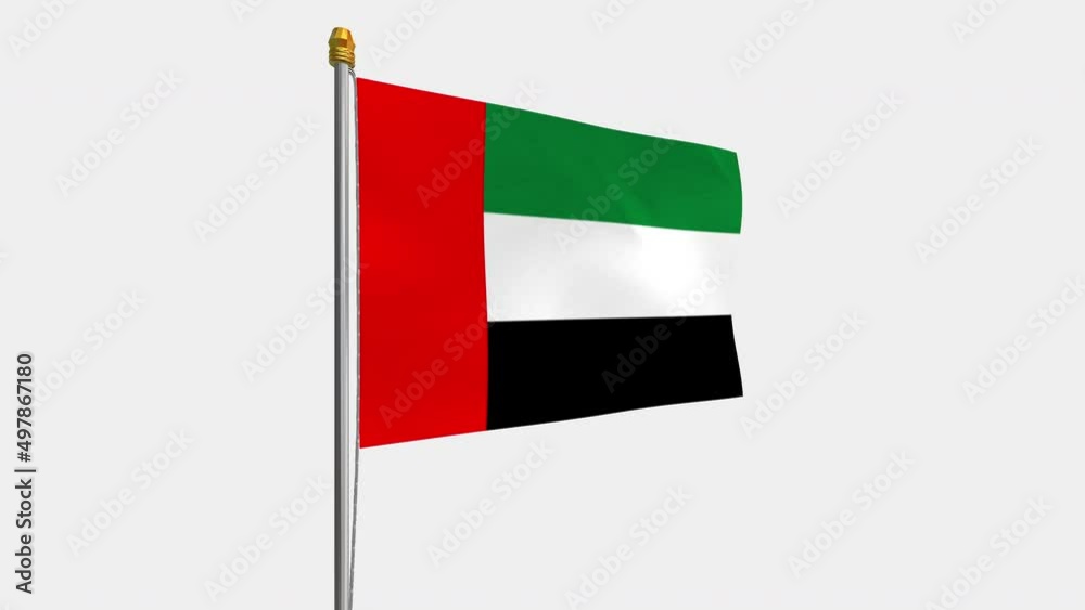 An alpha channel loop video with the the United Arab Emirates flag fluttering in the wind and a transparent background.
An alpha channel loop video with the the United Arab Emirates flag fluttering in the wind and a transparent background.