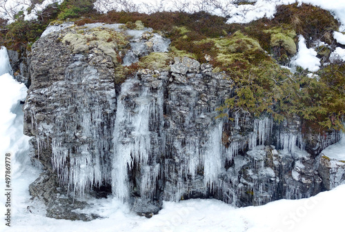 Winter landscape of the Westfjorden in Iceland