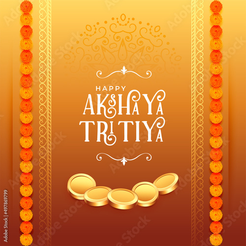 hindu akshaya tritiya festival pooja greeting design photo