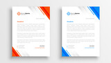business letterhead template in red and blue color