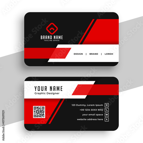 Red and black elegant business card template
