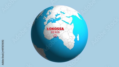 BENIN LOKOSSA ZOOM IN FROM SPACE photo