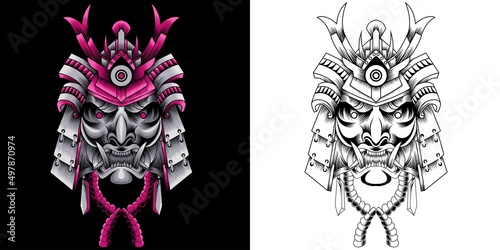 samurai ronin vector illustration in detailed style