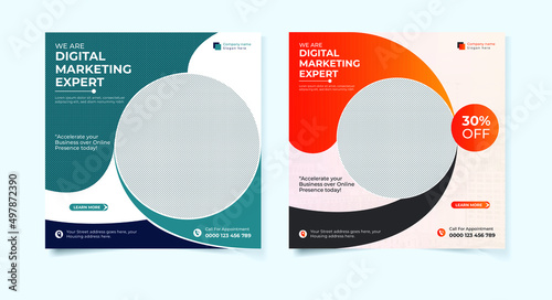 Modern digital marketing agency social media banner bundle