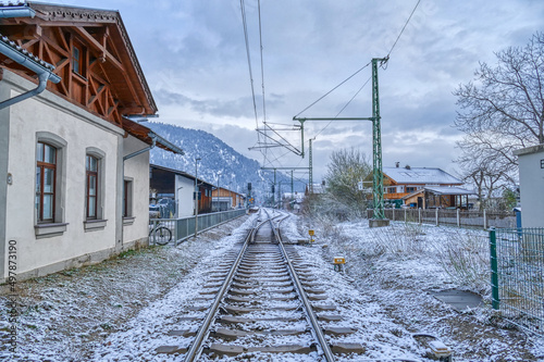 Der Bahnhof von Farchant im Winter