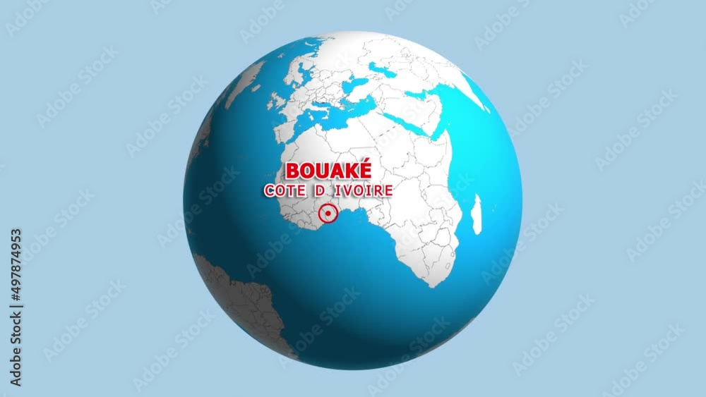 COTE D IVOIRE BOUAKE ZOOM IN FROM SPACE