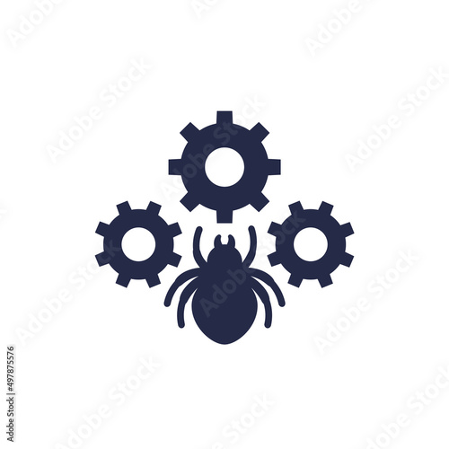 Debugging or testing icon with a bug