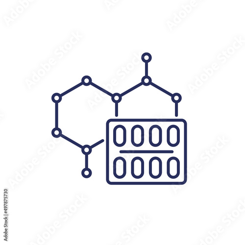 hormone therapy line icon on white