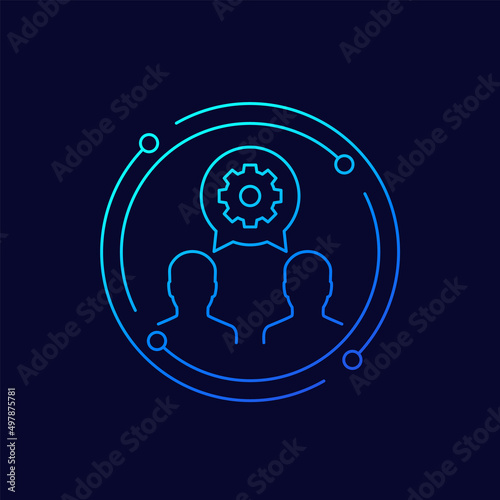 human interaction icon, linear design