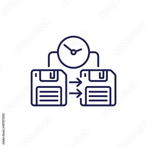 backup time line icon with floppy disks