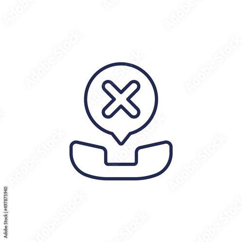 blocked phone call line icon on white