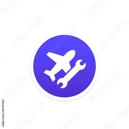 airplane repair service vector icon